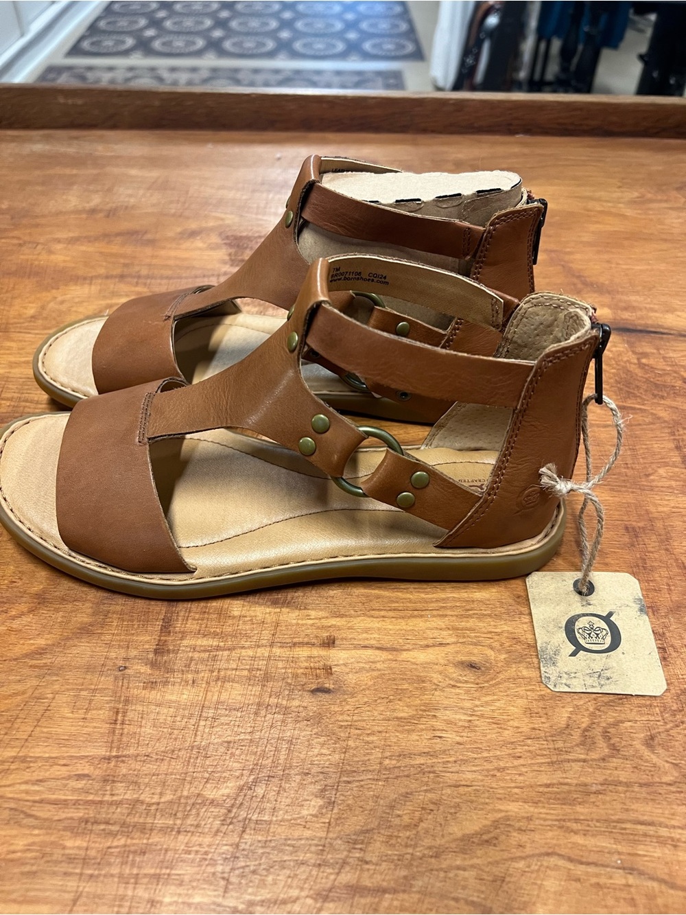 Born Brown Leather Gladiator Sandals
